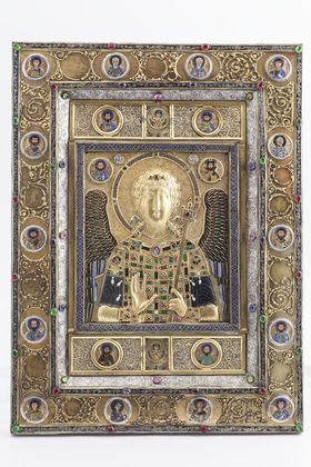Icon with the bust of the Archangel Michael