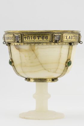 Chalice of Alabaster with Eucharistic Inscription