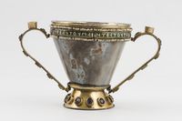 Sardonyx chalice with Eucharist inscription