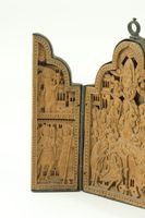 Trittico di legno con Dormitio Verginis