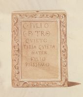 Disegno raffigurante "Urna di Caius Iulius Quietus"