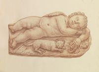 Disegno raffigurante "Eros dormiente"