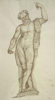 Disegno raffigurante "Statua di Sileno"