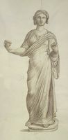 Disegno raffigurante "Figura femminile panneggiata"