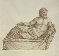 Disegno raffigurante "Frammento di stele funeraria"