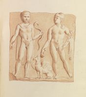 Disegno raffigurante "Rilievo con Apollo e Mercurio"