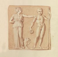 Disegno raffigurante "Rilievo con Bacco e Arianna"