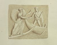 Disegno raffigurante "Lato minore di sarcofago"